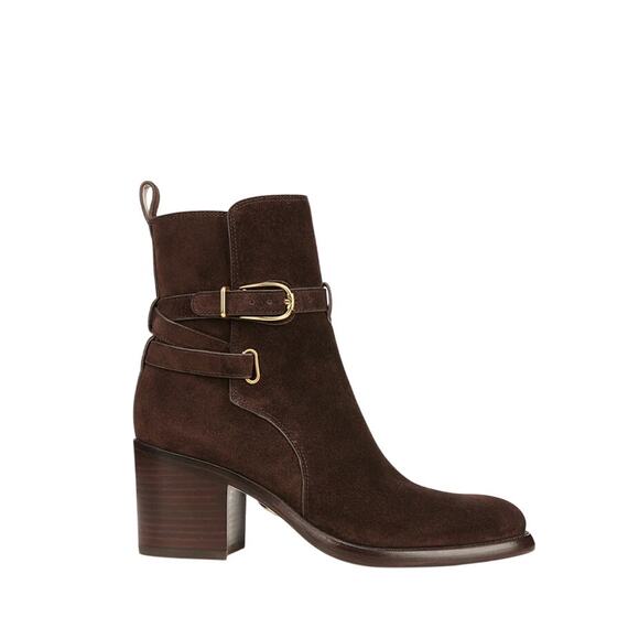 Veronica Beard Sohelia Suede Ankle Boot Size 38 / 8 NEW Espresso Brown w/Box Bag - Picture 2 of 9